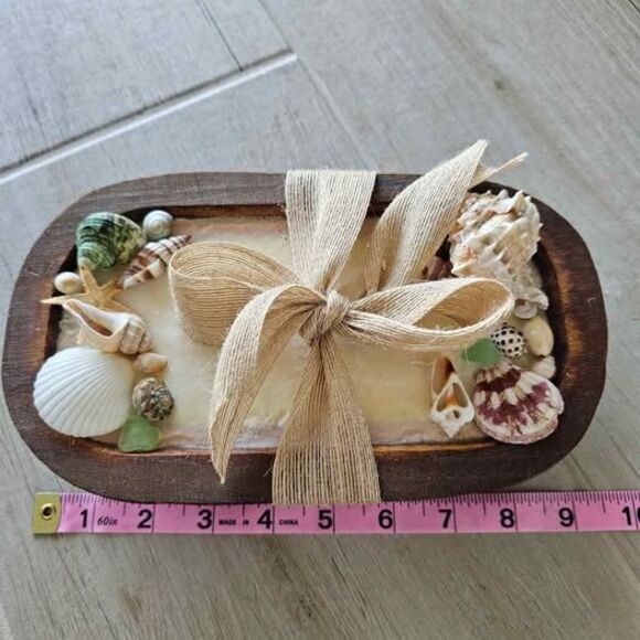 Seashell Sea Glass Handmade 3 Wick Candle Neutral Colors NEW - Picture 1 of 3